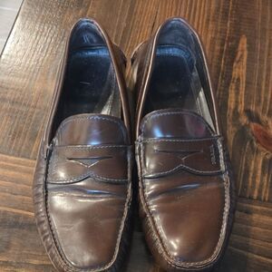 Authentic Men's Prada Dark Brown Leather Loafers Shoes